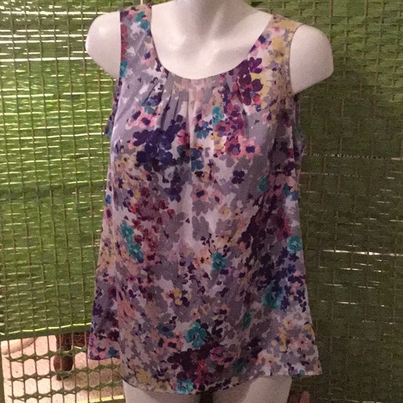 NWT Coldwater Creek Gray Floral Cascading Floral Sleeveless Knit Tank Top 2X NEW